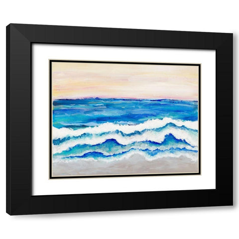 Rolling Waves I Black Modern Wood Framed Art Print with Double Matting by Pattinian, Merri