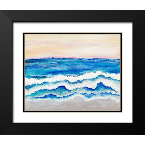 Rolling Waves I Black Modern Wood Framed Art Print with Double Matting by Pattinian, Merri