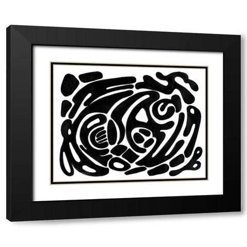Intertwined I Black Modern Wood Framed Art Print with Double Matting by Pattinian, Merri
