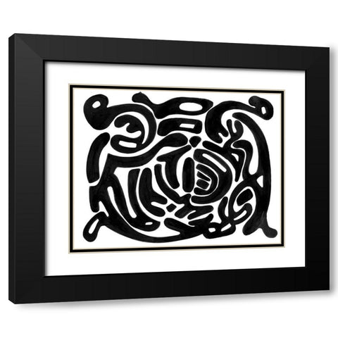 Intertwined II Black Modern Wood Framed Art Print with Double Matting by Pattinian, Merri