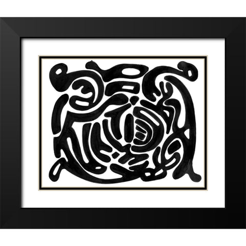 Intertwined II Black Modern Wood Framed Art Print with Double Matting by Pattinian, Merri