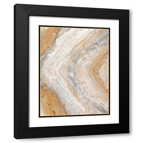 Cool Earth Marble Abstract Black Modern Wood Framed Art Print with Double Matting by Hakimipour, Tiffany