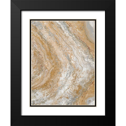 Cool Earth Marble Abstract II Black Modern Wood Framed Art Print with Double Matting by Hakimipour, Tiffany