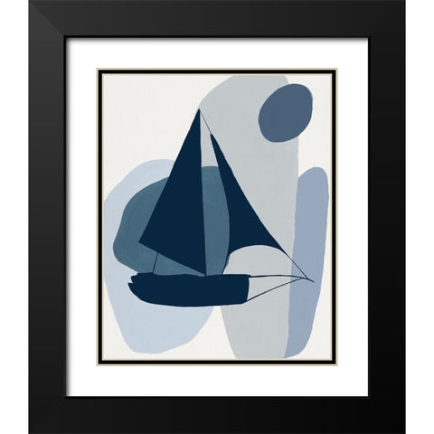 Modern Sails I Black Modern Wood Framed Art Print with Double Matting by Pinto, Patricia