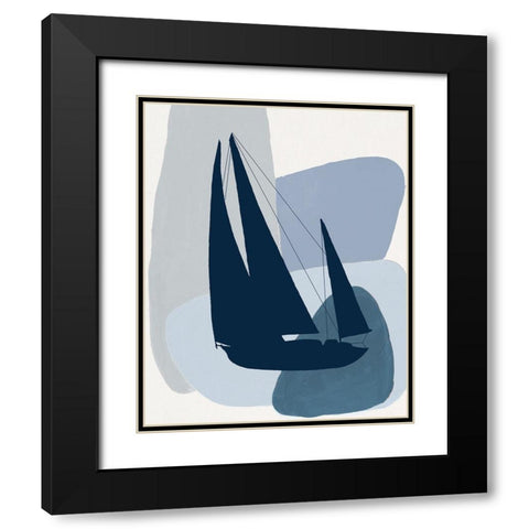 Modern Sails II Black Modern Wood Framed Art Print with Double Matting by Pinto, Patricia