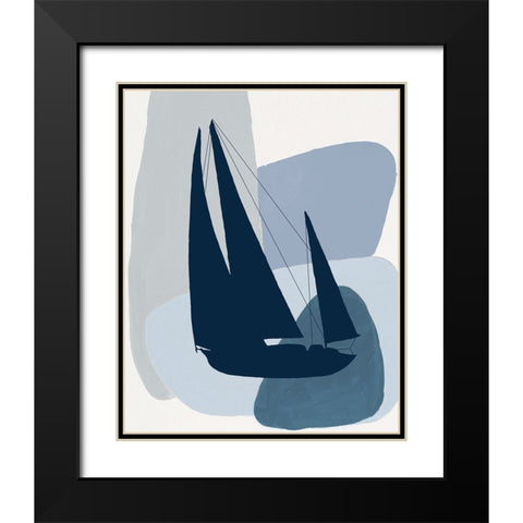 Modern Sails II Black Modern Wood Framed Art Print with Double Matting by Pinto, Patricia