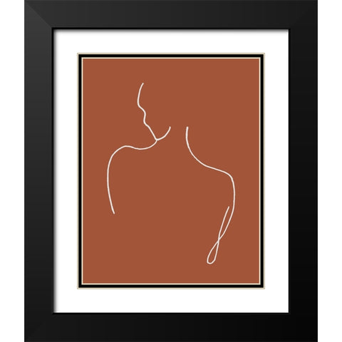 Silhouette On Terracotta Black Modern Wood Framed Art Print with Double Matting by Pinto, Patricia