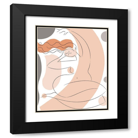 Elegant Line Drawing I Black Modern Wood Framed Art Print with Double Matting by Mosher, Deidre