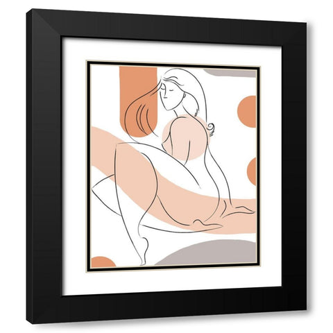 Elegant Line Drawing II Black Modern Wood Framed Art Print with Double Matting by Mosher, Deidre