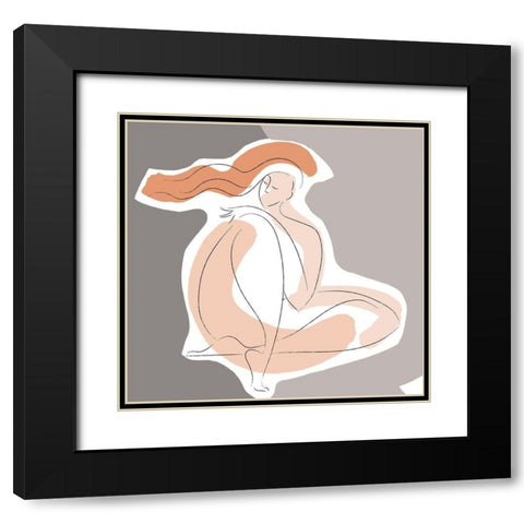 Seated Line Drawing IV Black Modern Wood Framed Art Print with Double Matting by Mosher, Deidre