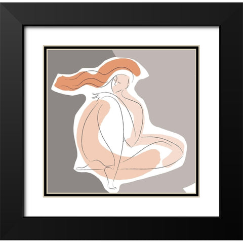 Seated Line Drawing IV Black Modern Wood Framed Art Print with Double Matting by Mosher, Deidre
