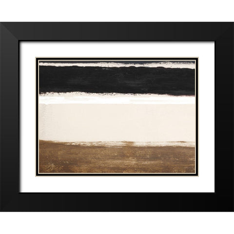 Mid Town Living Abstract Black Modern Wood Framed Art Print with Double Matting by Meneely, Dan