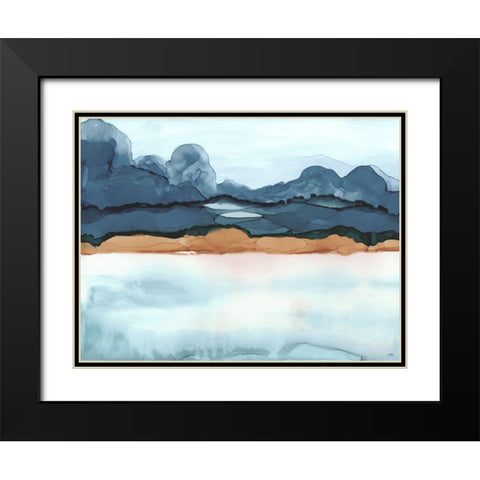 Ink Land Black Modern Wood Framed Art Print with Double Matting by Medley, Elizabeth