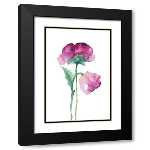 Fuchsia Tulip and Orchid Bud Black Modern Wood Framed Art Print with Double Matting by Loreth, Lanie