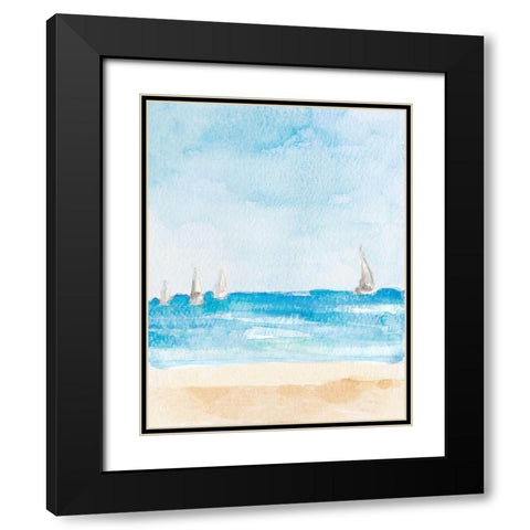Windy Beach Day Black Modern Wood Framed Art Print with Double Matting by Loreth, Lanie