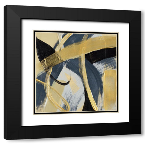 Give It A Swirl II Black Modern Wood Framed Art Print with Double Matting by Loreth, Lanie