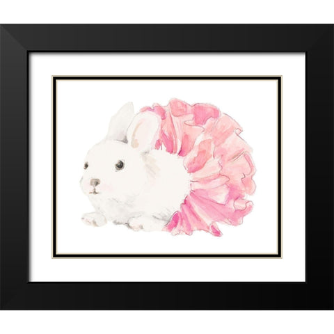 Bunny Tutu Black Modern Wood Framed Art Print with Double Matting by Loreth, Lanie