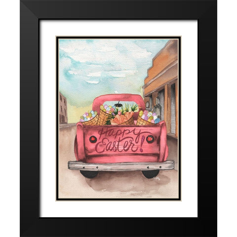 Easter Truck I Black Modern Wood Framed Art Print with Double Matting by Medley, Elizabeth