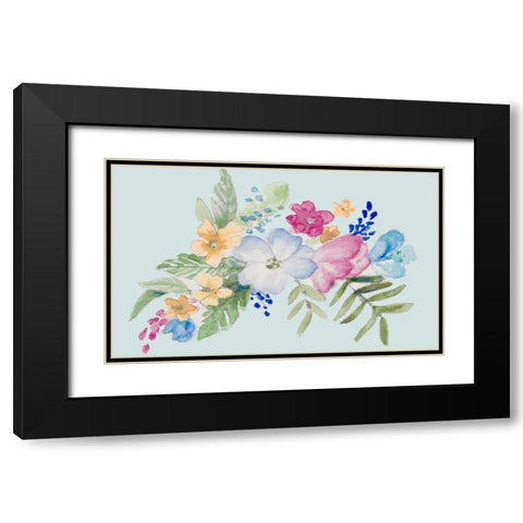 Spring Bouquet on Blue I Black Modern Wood Framed Art Print with Double Matting by Loreth, Lanie