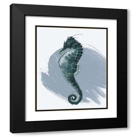 Seahorse Black Modern Wood Framed Art Print with Double Matting by Sheppard, Lucca