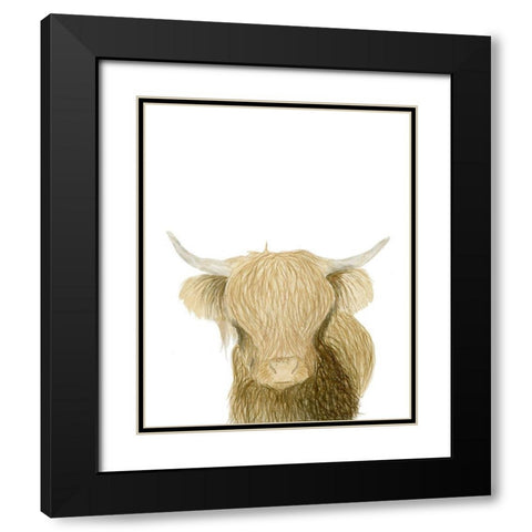 Highland Cattle Black Modern Wood Framed Art Print with Double Matting by Price, Lucille