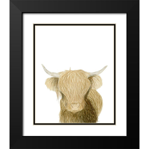 Highland Cattle Black Modern Wood Framed Art Print with Double Matting by Price, Lucille