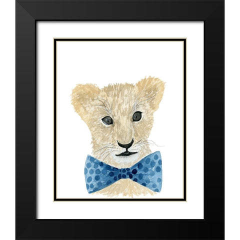 Lion With Bow Tie Black Modern Wood Framed Art Print with Double Matting by Price, Lucille
