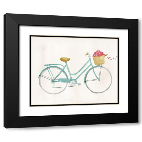 Butterfly Bicycle Black Modern Wood Framed Art Print with Double Matting by Price, Lucille