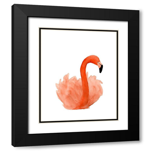 Resting Flamingo Black Modern Wood Framed Art Print with Double Matting by Price, Lucille