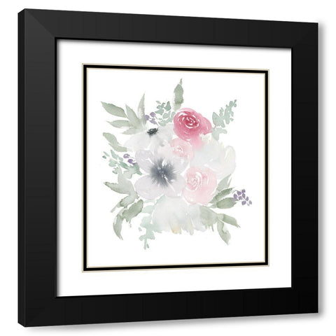 Fleur Bouquet Black Modern Wood Framed Art Print with Double Matting by Price, Lucille