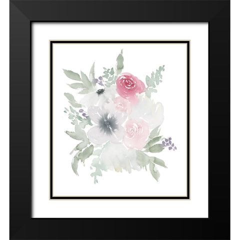 Fleur Bouquet Black Modern Wood Framed Art Print with Double Matting by Price, Lucille