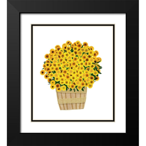 Yellow Mums Black Modern Wood Framed Art Print with Double Matting by Bucheli, Jen