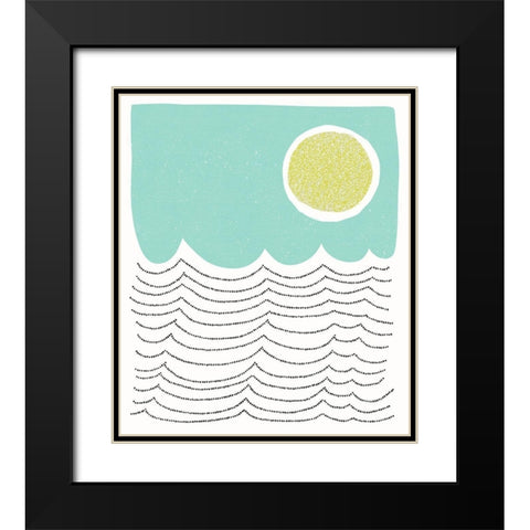 Minimalist Mod Sun Black Modern Wood Framed Art Print with Double Matting by Bucheli, Jen