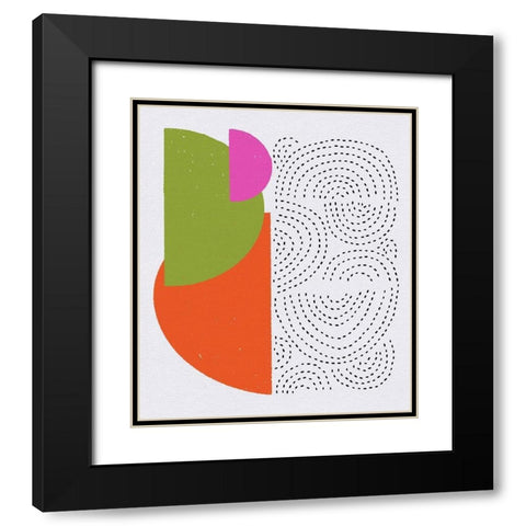 Minimalist Mod Arcs Black Modern Wood Framed Art Print with Double Matting by Bucheli, Jen