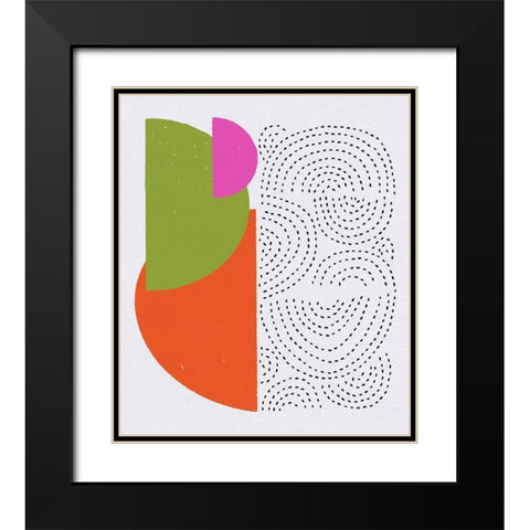 Minimalist Mod Arcs Black Modern Wood Framed Art Print with Double Matting by Bucheli, Jen