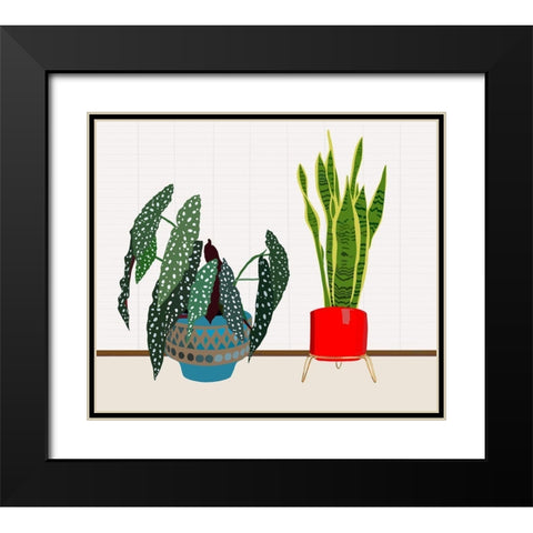 Potted Plant Friends I Black Modern Wood Framed Art Print with Double Matting by Bucheli, Jen