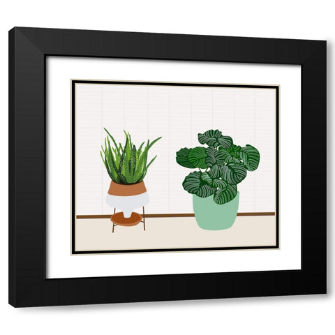 Potted Plant Friends II Black Modern Wood Framed Art Print with Double Matting by Bucheli, Jen