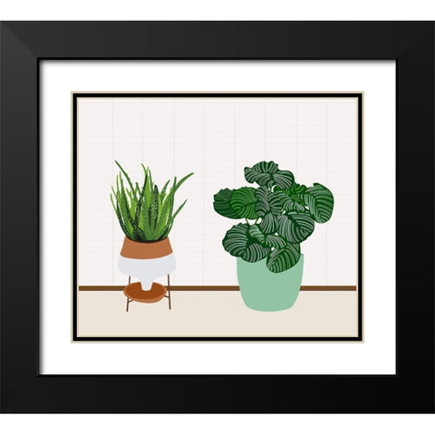 Potted Plant Friends II Black Modern Wood Framed Art Print with Double Matting by Bucheli, Jen