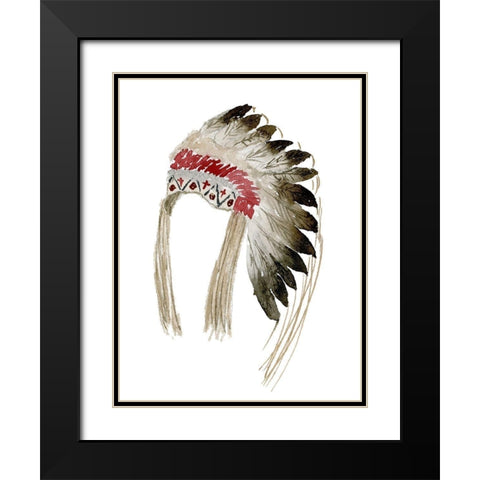 Native American Head Dress Black Modern Wood Framed Art Print with Double Matting by Price, Lucille