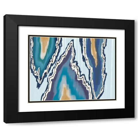 Wave Of Agates Black Modern Wood Framed Art Print with Double Matting by Torres, Melanie
