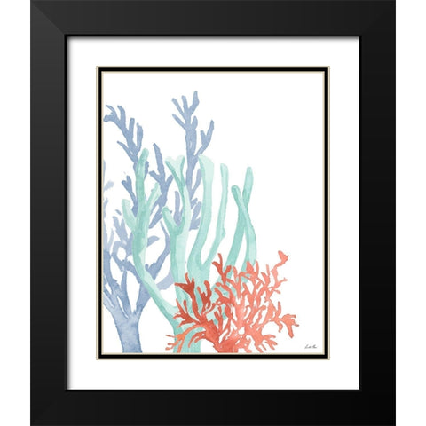 Triple Coral II Black Modern Wood Framed Art Print with Double Matting by Price, Lucille
