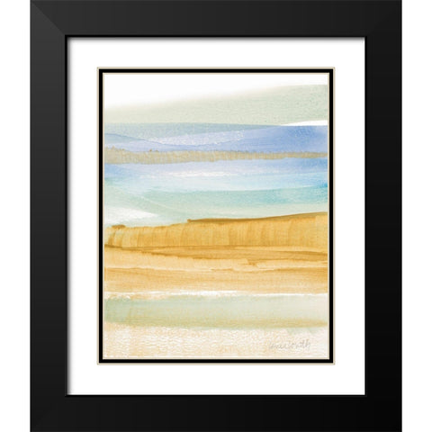 Peaceful Abstract Black Modern Wood Framed Art Print with Double Matting by Loreth, Lanie