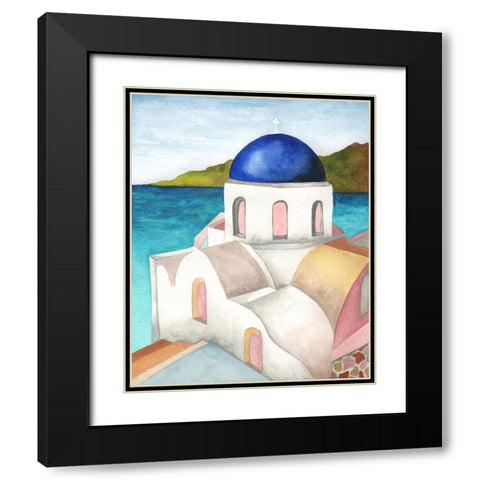 Santori I Black Modern Wood Framed Art Print with Double Matting by Medley, Elizabeth