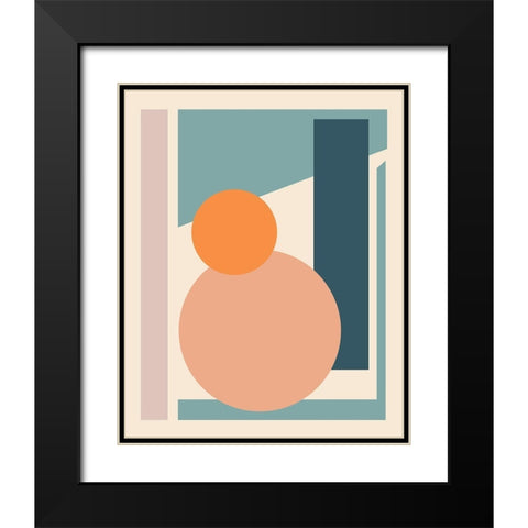 Papercut Abstract II Black Modern Wood Framed Art Print with Double Matting by Medley, Elizabeth