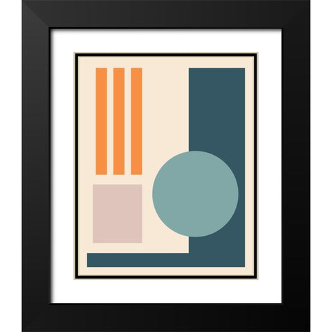 Papercut Abstract IV Black Modern Wood Framed Art Print with Double Matting by Medley, Elizabeth