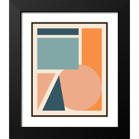 Papercut Abstract II Black Modern Wood Framed Art Print with Double Matting by Medley, Elizabeth