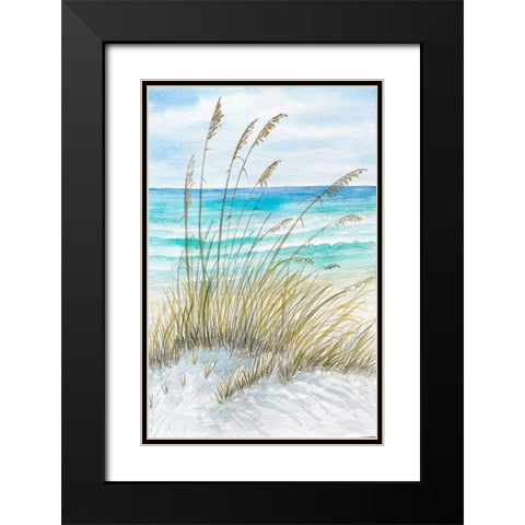 Watercolor Sea View II Black Modern Wood Framed Art Print with Double Matting by Biscardi, Nicholas