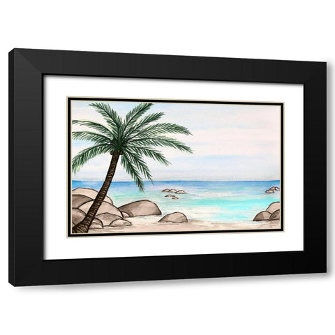 Beach Time Sunrise II Black Modern Wood Framed Art Print with Double Matting by Biscardi, Nicholas