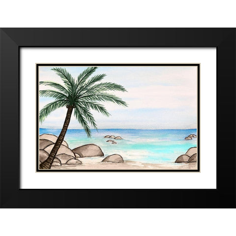 Beach Time Sunrise II Black Modern Wood Framed Art Print with Double Matting by Biscardi, Nicholas