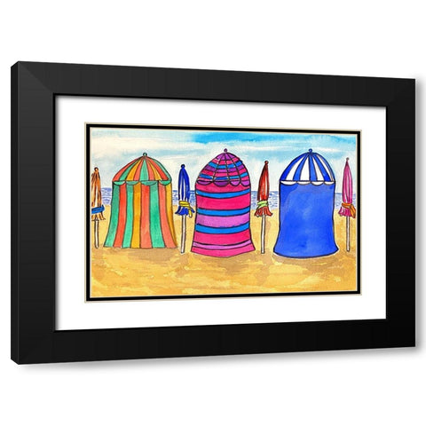 Cabana Beach I Black Modern Wood Framed Art Print with Double Matting by Biscardi, Nicholas